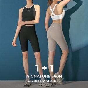 XEXYMIX 【黑標360N】4.5分瑜珈緊身褲 – 柔彈美感、運動短褲、1+1超值組