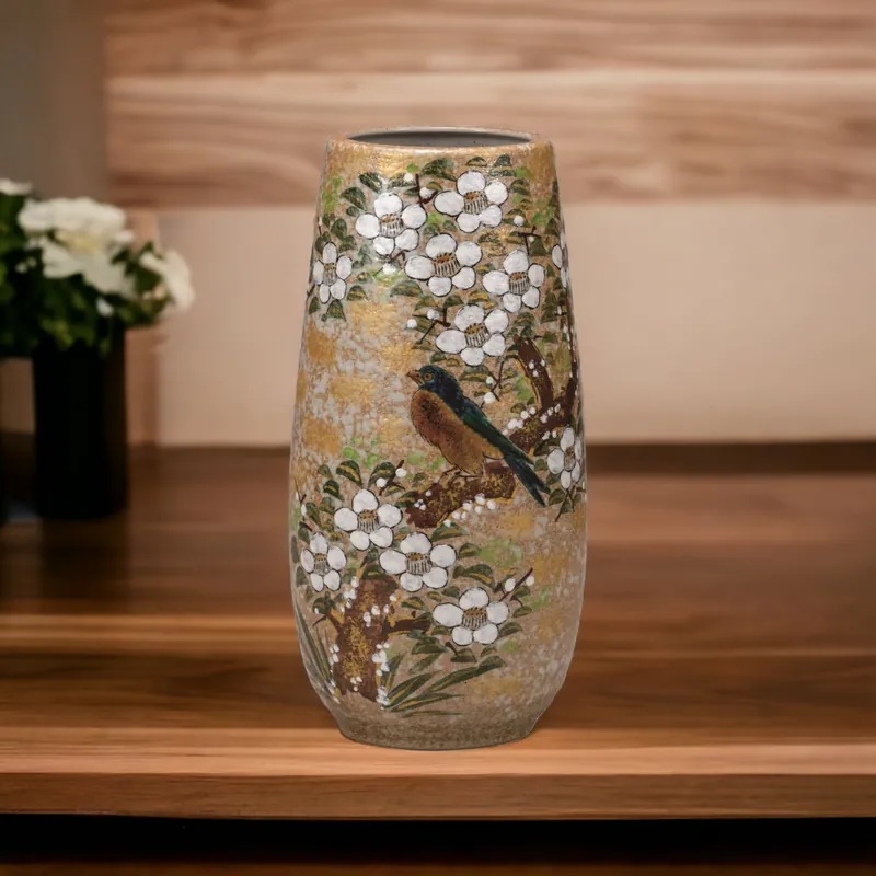 「現貨」日本製九谷燒花鳥花瓶(K8-1234) 3 「現貨」日本製九谷燒花鳥花瓶(K8-1234)
