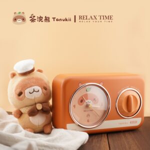 【RELAX TIME】 RELAX TIME 茶浣熊聯名 l 美味時光機 浣熊款 (RT-122C-01) l 不含電池 桌鐘 居家 禮物 鬧鐘 座鐘 檯鐘 床頭鐘 居家用品 生活選品 生活居家