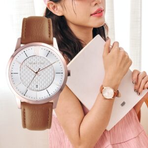 【RELAX TIME】 RELAX TIME 石英款 立體格紋時尚女錶 -玫瑰金 (RT-118-3L) 36mm