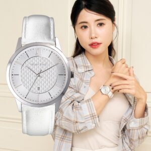 【RELAX TIME】 RELAX TIME 石英款 立體格紋 時尚女錶-白 (RT-118-1L) 36mm