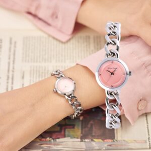 【RELAX TIME】 RELAX TIME 手鍊風格女錶 粉 (RT-109-1-01)
