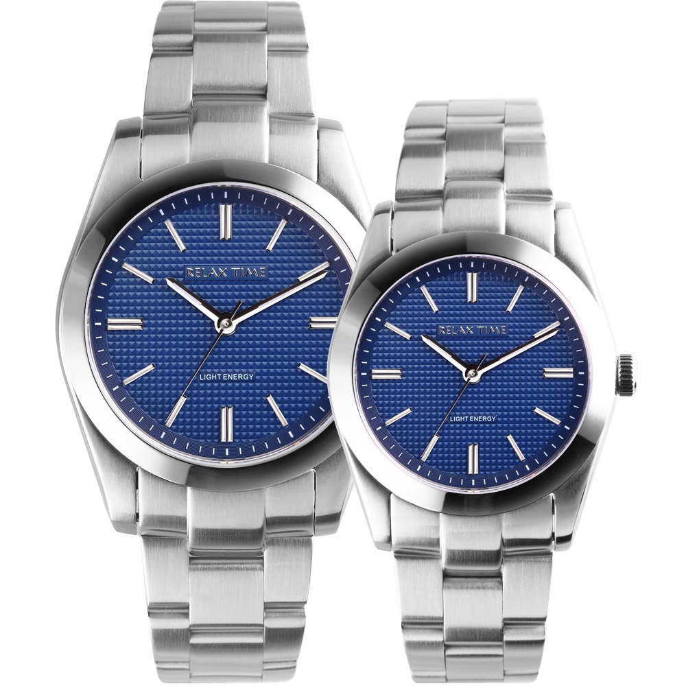 【RELAX TIME】 RELAX TIME 太陽能系列 立體格紋對錶 -藍 (RT-105S-2M+RT-105S-2L) 40mm+34mm 2 未命名 222