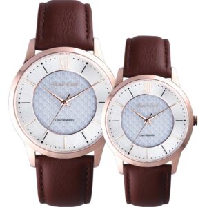 【RELAX TIME】 RELAX TIME 太陽能 時尚對錶 -玫瑰金 (RT-108S-3M+RT-108S-3L) 42+36mm