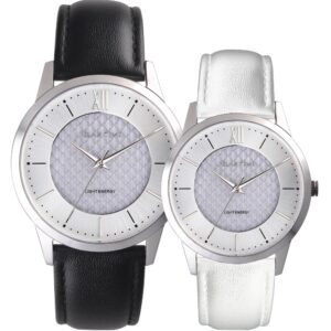 【RELAX TIME】 RELAX TIME 太陽能 時尚對錶 -黑白 (RT-108S-1M+RT-108S-1L) 42+36mm
