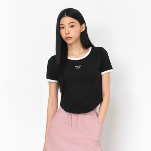 【XEXYMIX】 柔軟線條撞色圓弧短版短袖上衣｜共3色｜XFK2TS1105