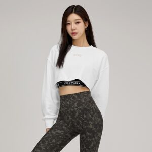 【XEXYMIX】 XXMX 圓領柔棉短版長袖大學TEE｜共5色｜XTFMT02H3