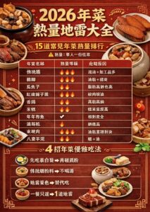 Read more about the article 🧨 年菜該怎麼吃？2026 圍爐菜色「隱藏熱量地雷」大公開
