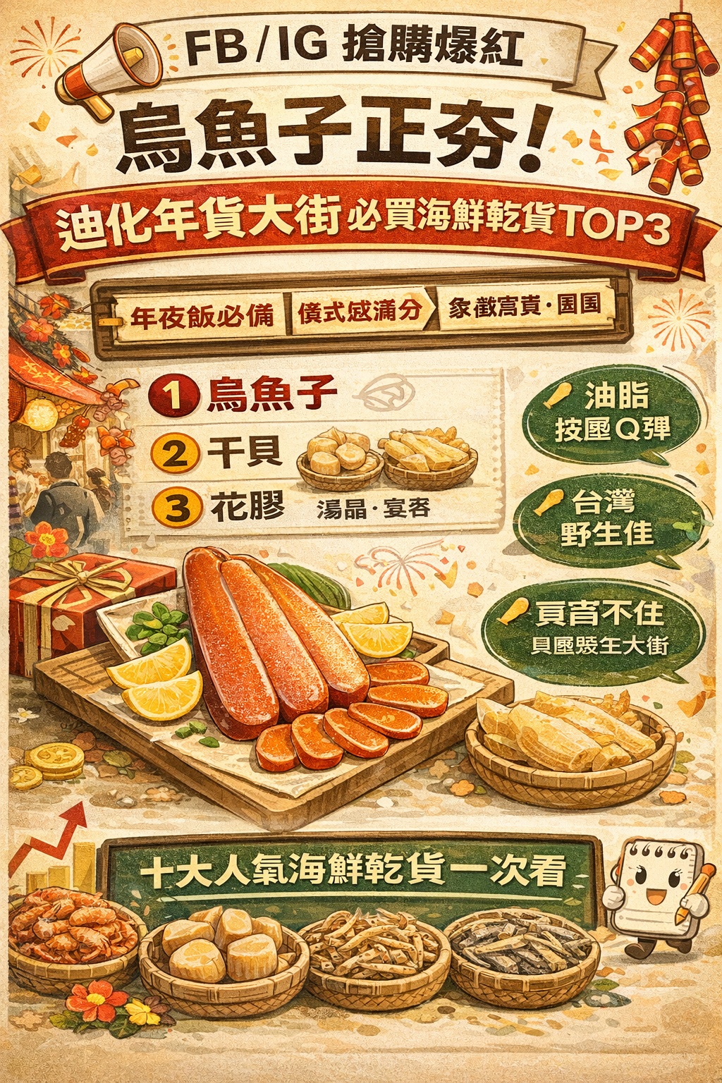 烏魚子正夯！迪化年貨大街網友必買指南