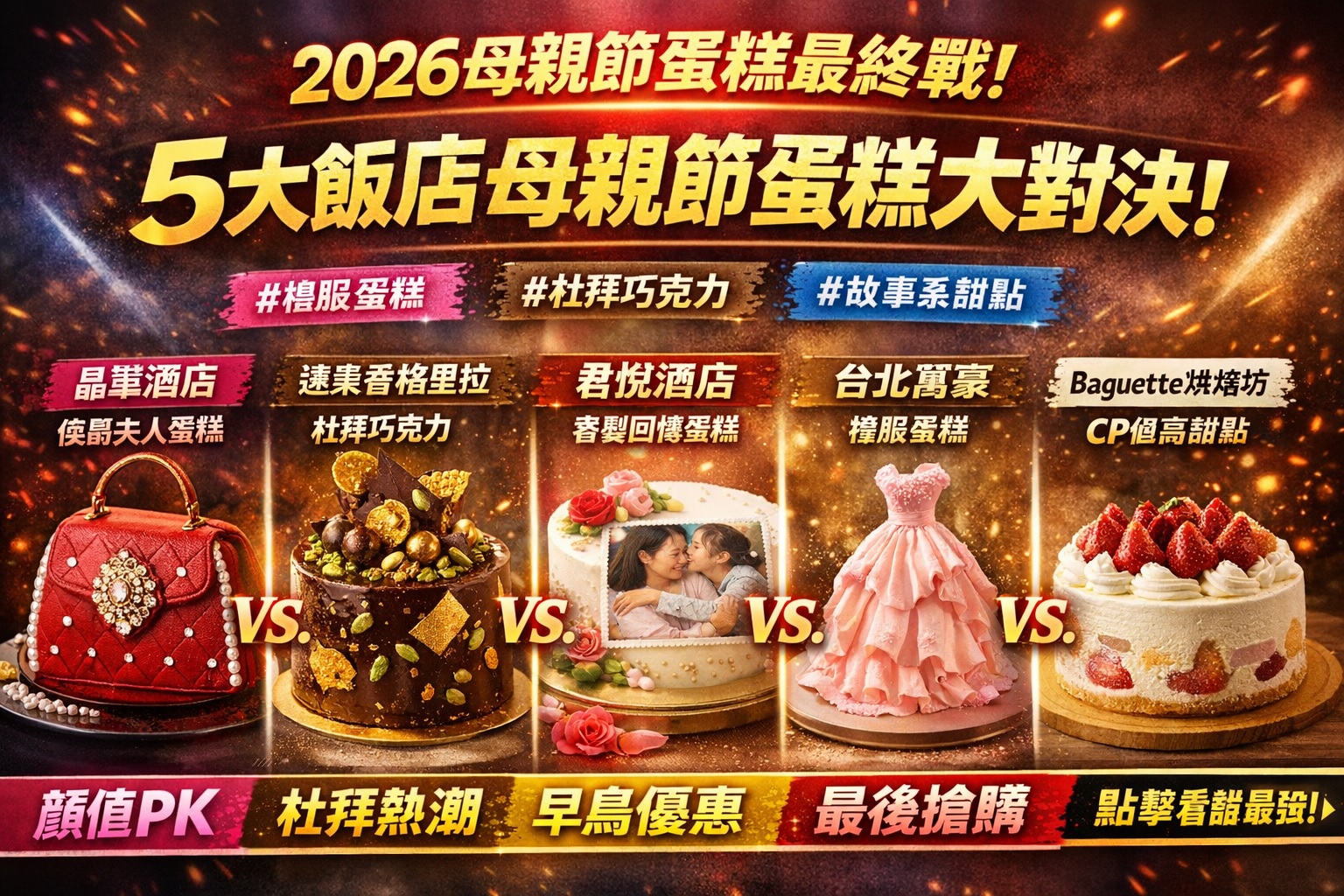 🎂【2026母親節蛋糕最終戰】禮服蛋糕×杜拜巧克力爆紅!5大飯店「顏值對決」誰最強?🔥 1 【2026母親節蛋糕最終戰】5大飯店「顏值對決」誰最強?