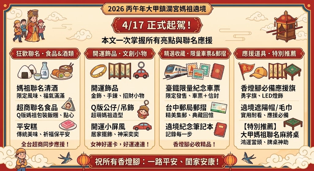 2026丙午年大甲鎮瀾官媽祖遶境｜一次掌握所有亮點與聯名應援