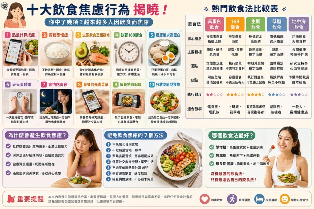 IG、Threads讓你越來越不敢吃?|十大飲食焦慮行為揭曉!算熱量、澱粉恐懼奪冠|高蛋白、168斷食、生酮飲食哪個最好?|營養師一次解析 2 十大飲食焦慮行為揭曉