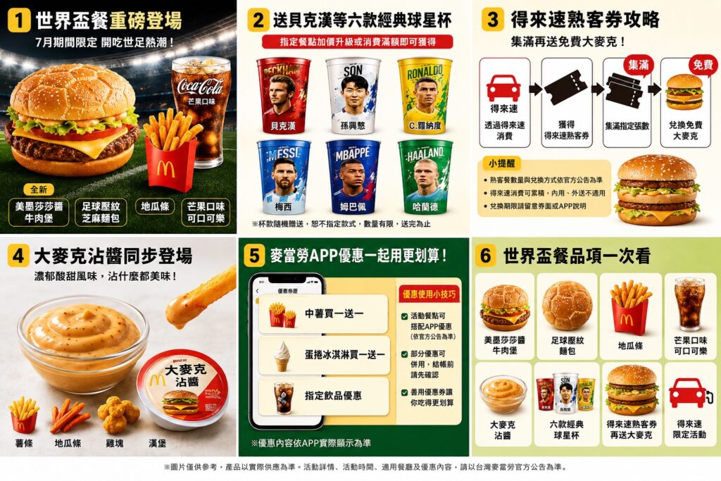 2026麥當勞世足餐攻略|貝克漢球星杯怎麼買?免費換大麥克、得來速熟客券一次看 2 2026麥當勞世足餐攻略|貝克漢球星杯怎麼買?免費換大麥克、得來速熟客券一次看