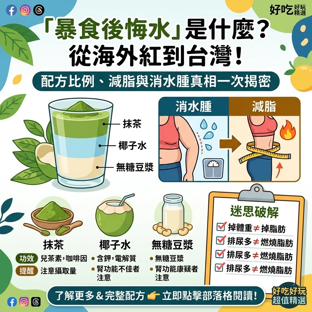 暴食後悔水是什麼？從海外紅到台灣！配方比例、減脂與消水腫真相一次揭密