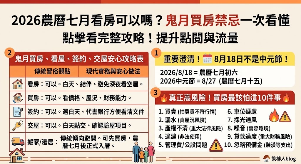 農曆七月看房可以嗎？鬼月買房禁忌一次看懂