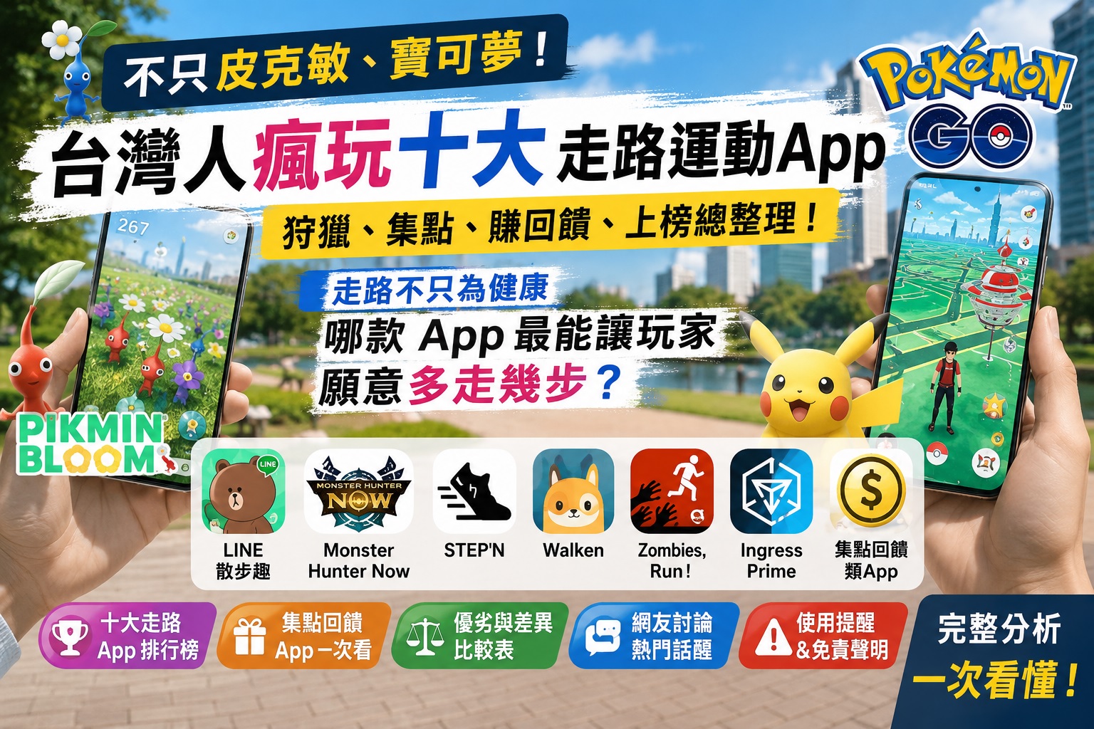 Read more about the article 2026十大走路App推薦｜不只皮克敏、寶可夢！走路集點、狩獵、賺回饋一次比較