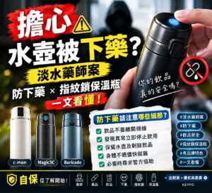 Read more about the article 擔心水壺被下藥？淡水藥師案聲量破7萬！防下藥6大自保法＋指紋鎖保溫瓶品牌比較