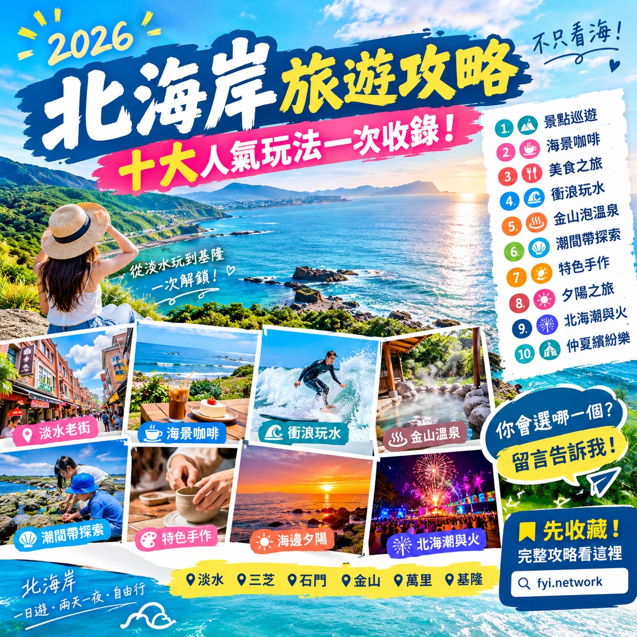 2026北海岸旅遊攻略｜十大人氣玩法一次收錄！景點、美食、海景咖啡、衝浪、泡溫泉、潮間帶探索全攻略
